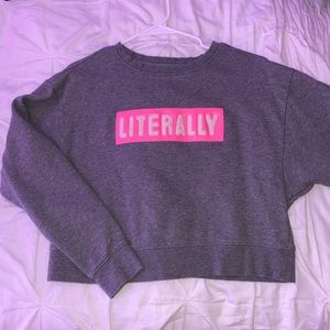 grey cropped crewneck